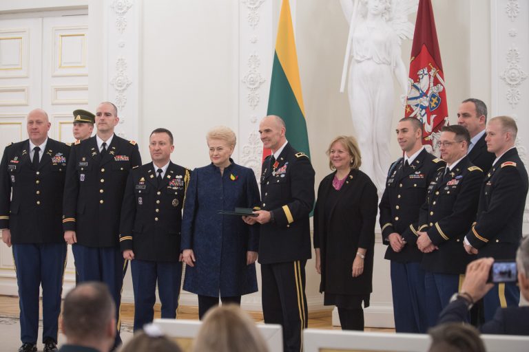 State awards presented to Lithuanian and American soldiers