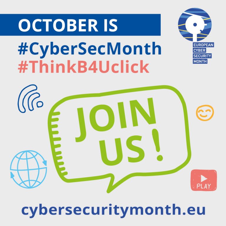  Spalio mėnuo – Europos kibernetinio saugumo mėnuo – Think Before U Click