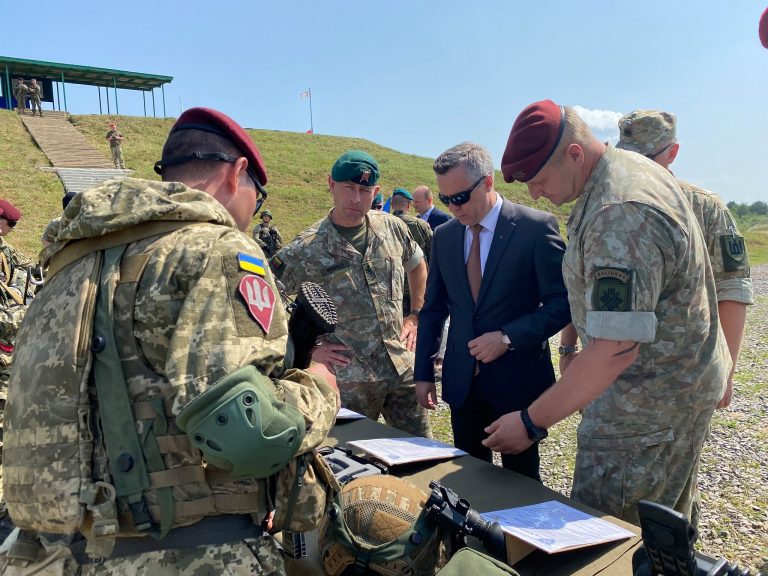 Interoperability between the Armed Forces of Ukraine and NATO allies is made stronger, says Vice Minister V. Semeška after observing the trilateral Lithuania, Polish and Ukrainian brigade exercise