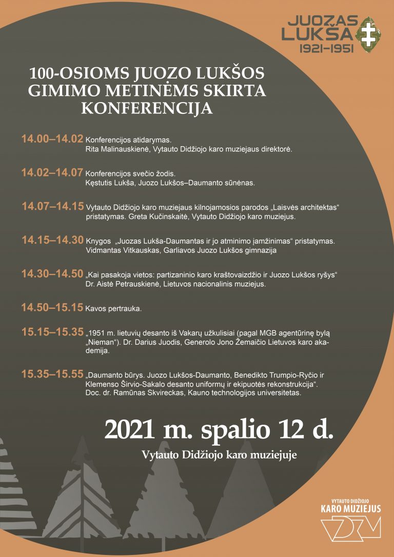 Karo muziejuje – 100-osioms Juozo Lukšos gimimo metinėms skirta konferencija