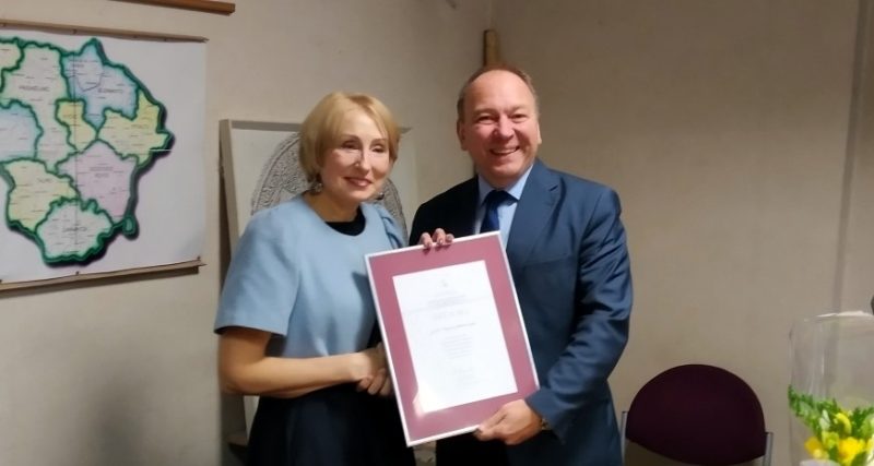 Padėka NOKT pirmininkei Angelei Jakavonytei jubiliejaus proga
