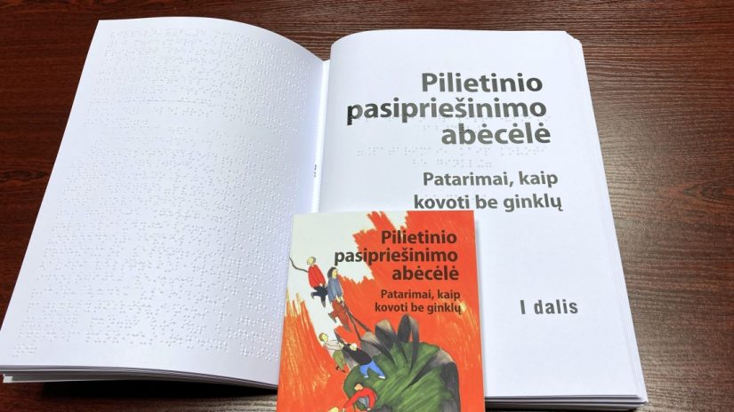 Išleistas pirmasis pilietinio pasipriešinimo leidinys Brailio raštu