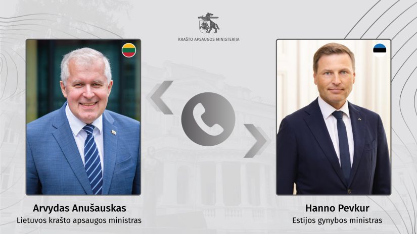 A. Anušauskas aptarė regiono saugumo ir gynybos stiprinimą su naujuoju Estijos gynybos ministru H. Pevkuru