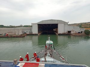  Prasidėjo KAM įsigyto minų medžiojimo ir paieškos bei gelbėjimo laivo atstatymo darbai
