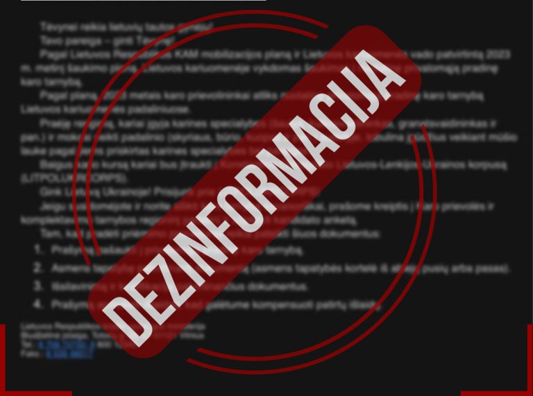 Būkite budrūs: Krašto apsaugos ministerijos vardu skleidžiama dezinformacija