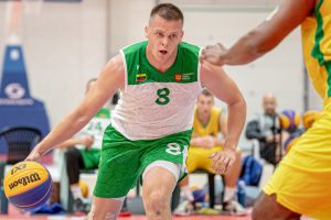  Ministras A. Anušauskas pasveikino pasaulio kariškių 3x3 krepšinio čempionato laimėtojus ir organizatorius