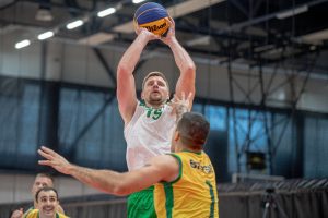  Ministras A. Anušauskas pasveikino pasaulio kariškių 3x3 krepšinio čempionato laimėtojus ir organizatorius