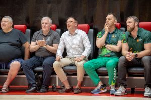  Ministras A. Anušauskas pasveikino pasaulio kariškių 3x3 krepšinio čempionato laimėtojus ir organizatorius