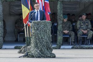  Tarnybą Rukloje pradėjo keturioliktoji NATO priešakinių pajėgų bataliono kovinės grupės rotacija