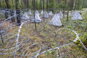  Poligone pristatyti inžinerinės kliūties elementai ir inžinerinių priemonių parkas