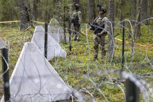  Poligone pristatyti inžinerinės kliūties elementai ir inžinerinių priemonių parkas