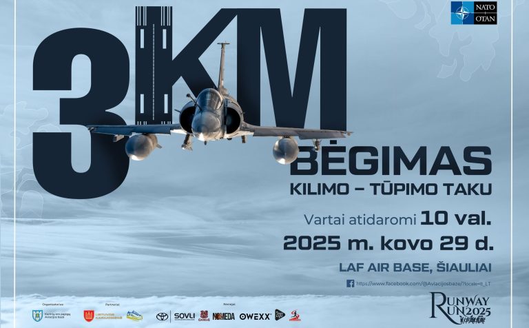 LK Karinės oro pajėgos dvyliktąjį kartą kviečia į lenktynes su naikintuvais: vyks tradicinis bėgimas  „Runway Run 2025“