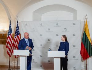  D. Šakalienė su M. Whitakeriu aptarė galimus papildomus pajėgumus Lietuvos oro gynybos stiprinimui