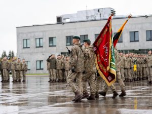  We take an active role in collective defence, says Minister D. Šakalienė at a unit deployment to Kosovo ceremony