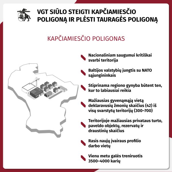  VGT siūlo steigti Kapčiamiesčio poligoną ir plėsti Tauragės poligoną