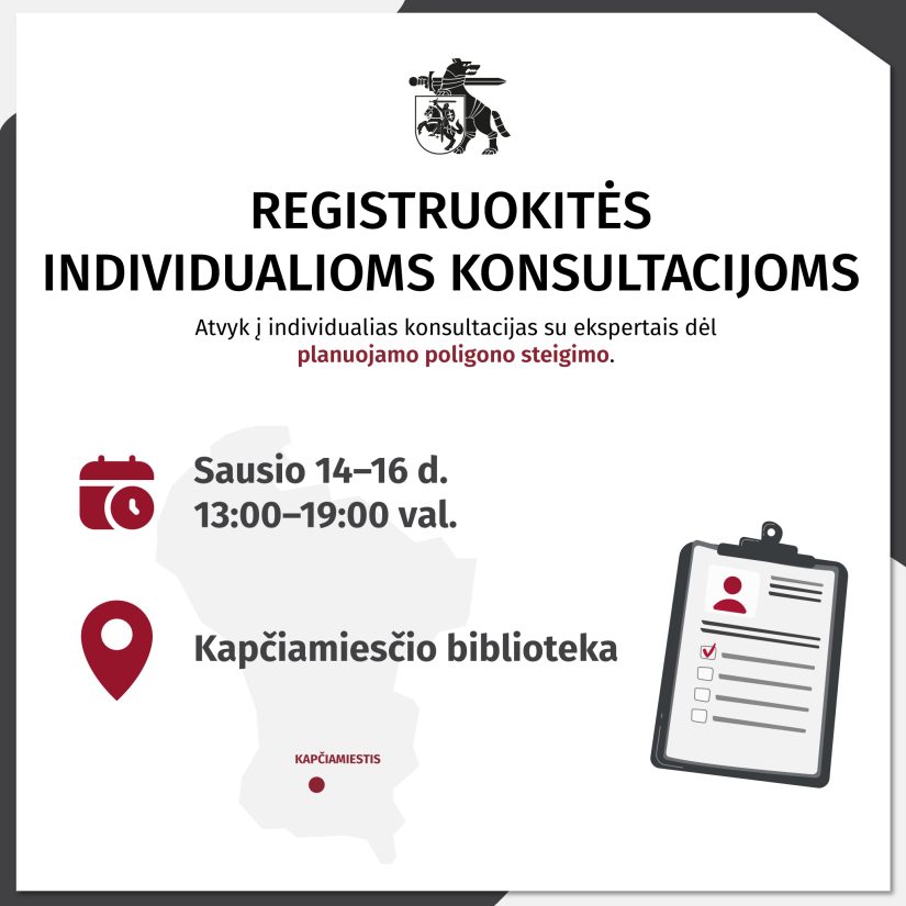 Individualios konsultacijos su ekspertais dėl planuojamo poligono steigimo