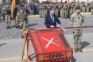  In a historical ceremony, the 1st Division of the Lithuanian Armed Forces  bestowed with unit colors and command of all key Land Force units   