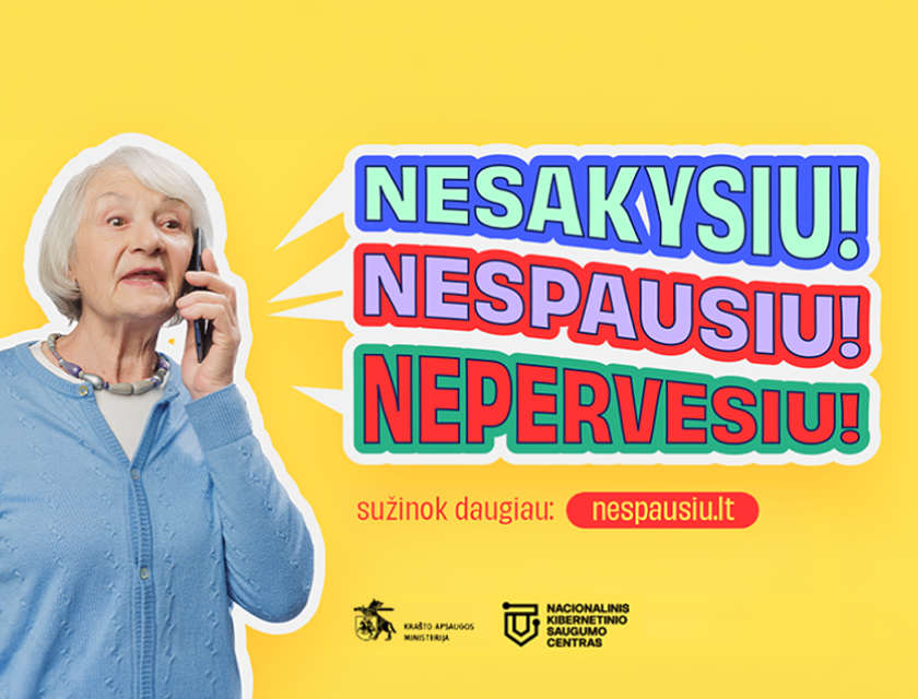 Kibernetinio saugumo mėnesis: Nesakysiu! Nespausiu! Nepervesiu! 